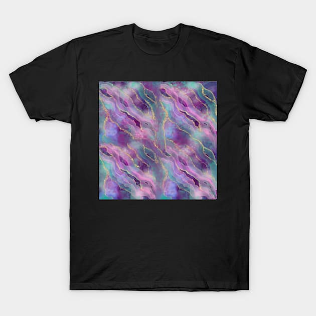 Violet Dreams Fluid Ink Abstract Painting T-Shirt by sarahwainwright